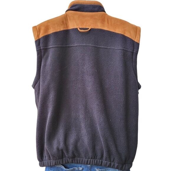 Vintage EXP Designs Fleece Vest Men Sz L Bear's Claw Lodge Embroidered Full Zip - Picture 3 of 6